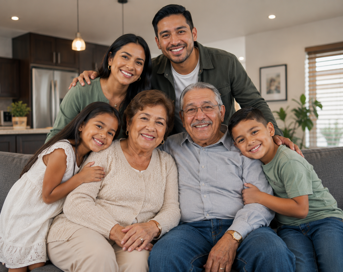 Familia latina preparando su protección